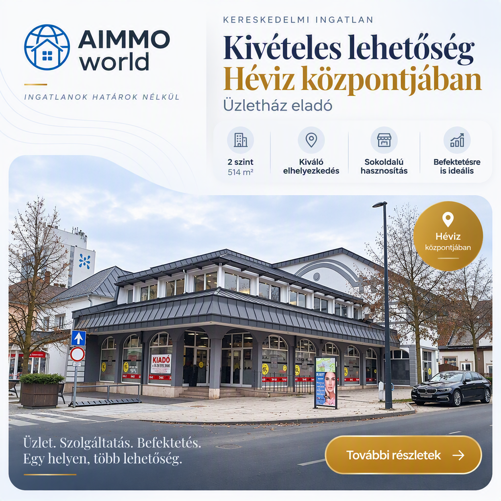 Kereskedelmi ingatlan Hévízen