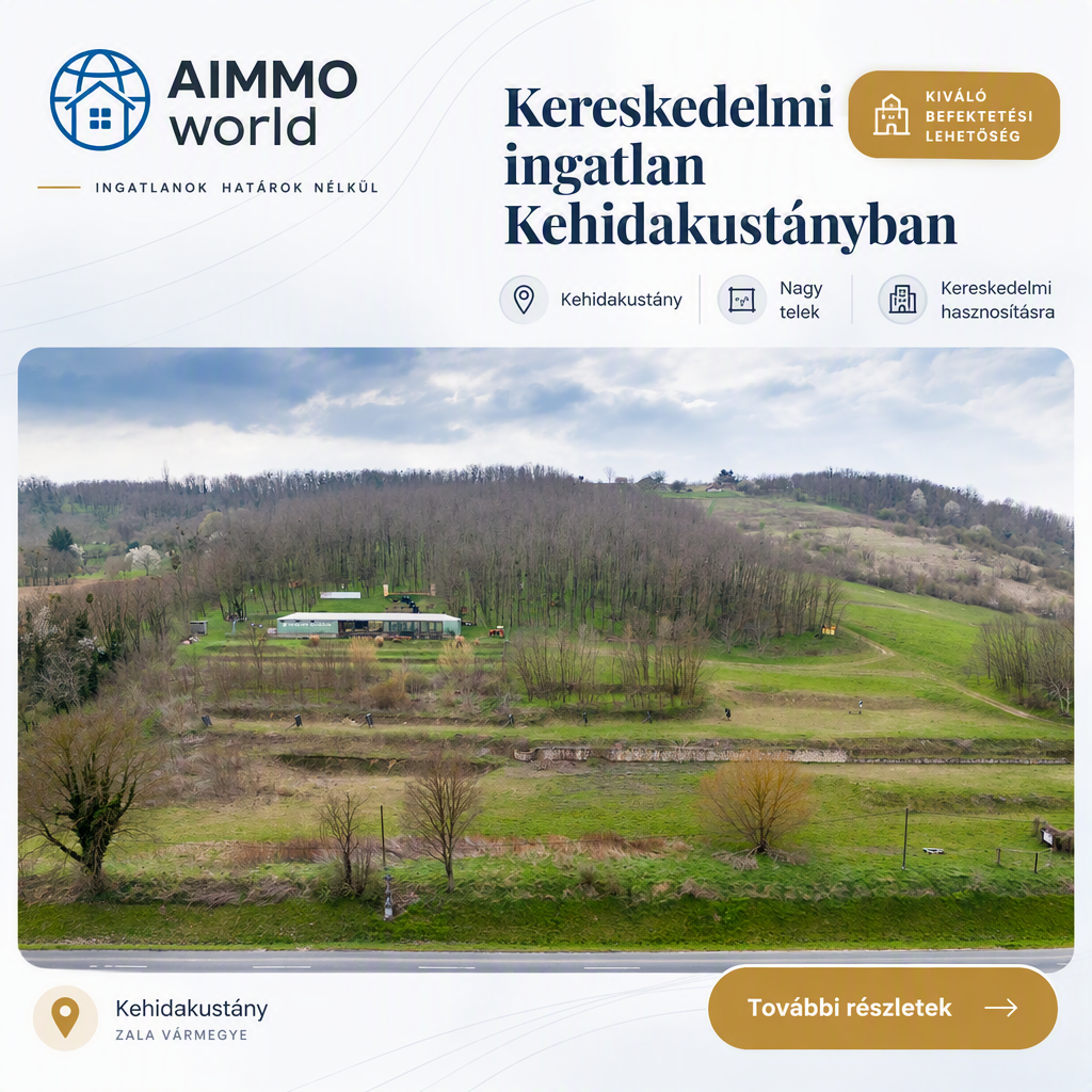 Kereskedelmi ingatlan Kehidakustányban