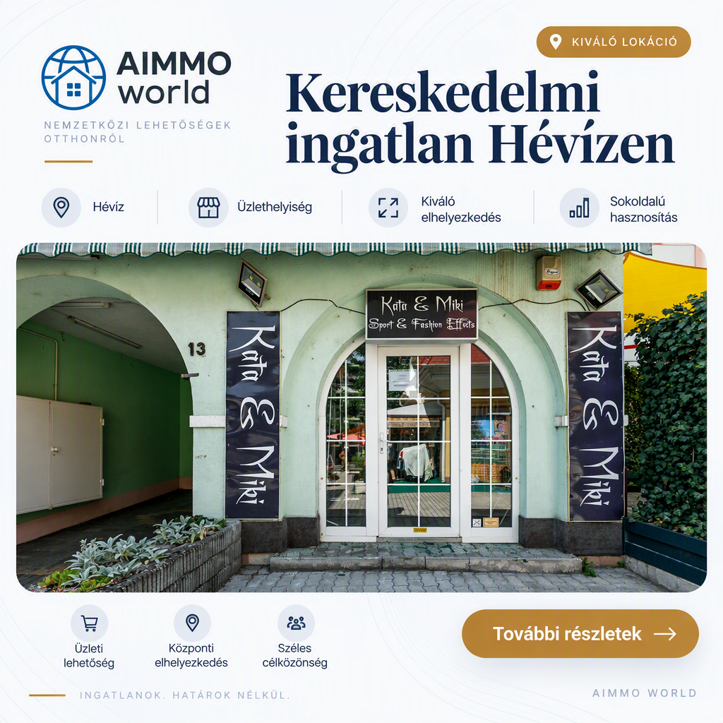 Kereskedelmi ingatlan Hévízen