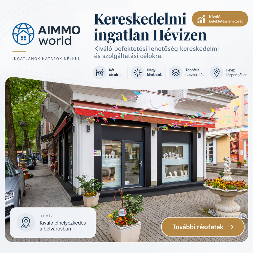 Kereskedelmi ingatlan Hévízen