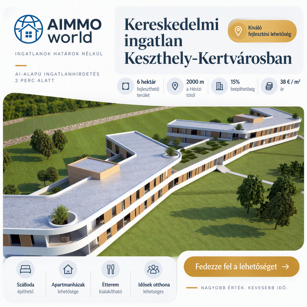 Kereskedelmi ingatlan Keszthely-Kertvárosban